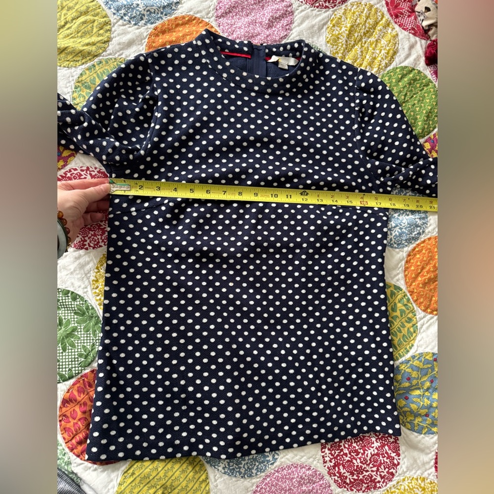 Boden Aria Jersey Jacquard Top Navy Ivory Spot Size 8 - Picture 11 of 14